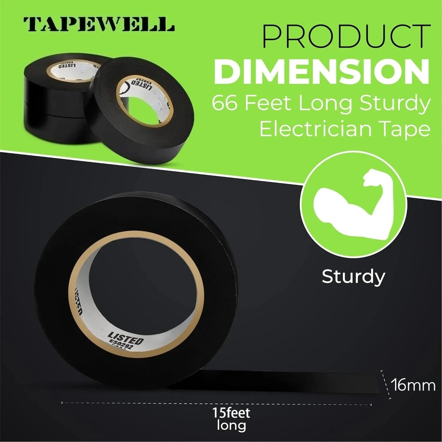 Electrical Tape 1-5Rolls 16mm&times;5m for Outdoor Pipes Windows Cold Weather