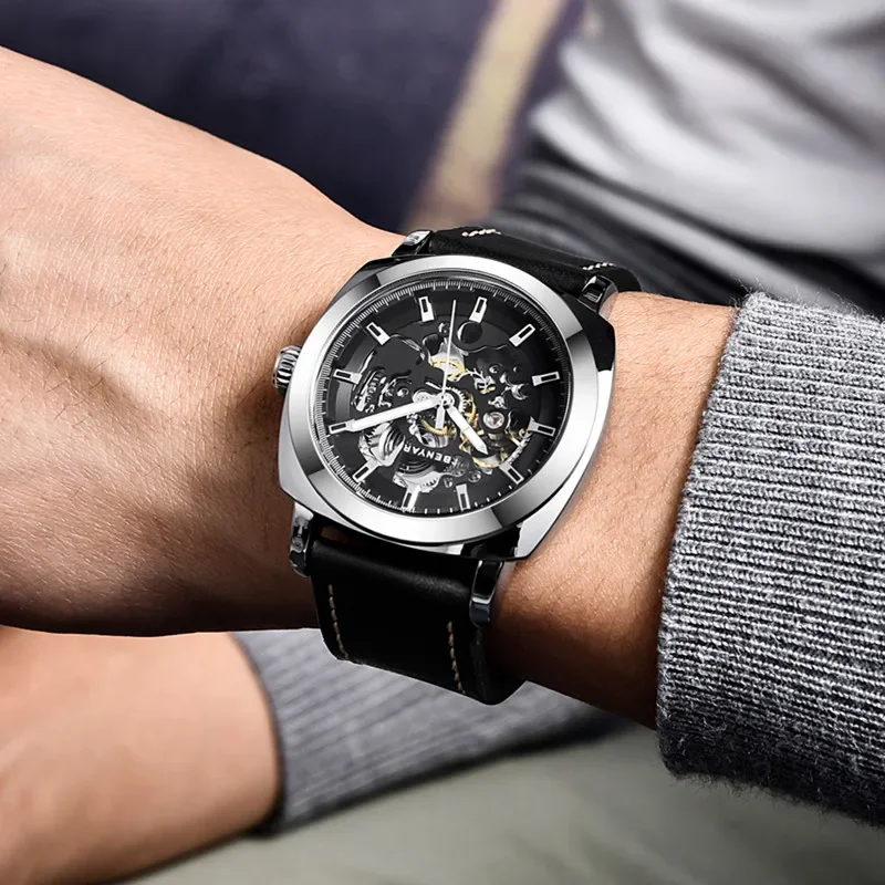 Men's Automatic Mechanical Watch Sport Leather Casual Business Wrist Watch mechanical watch