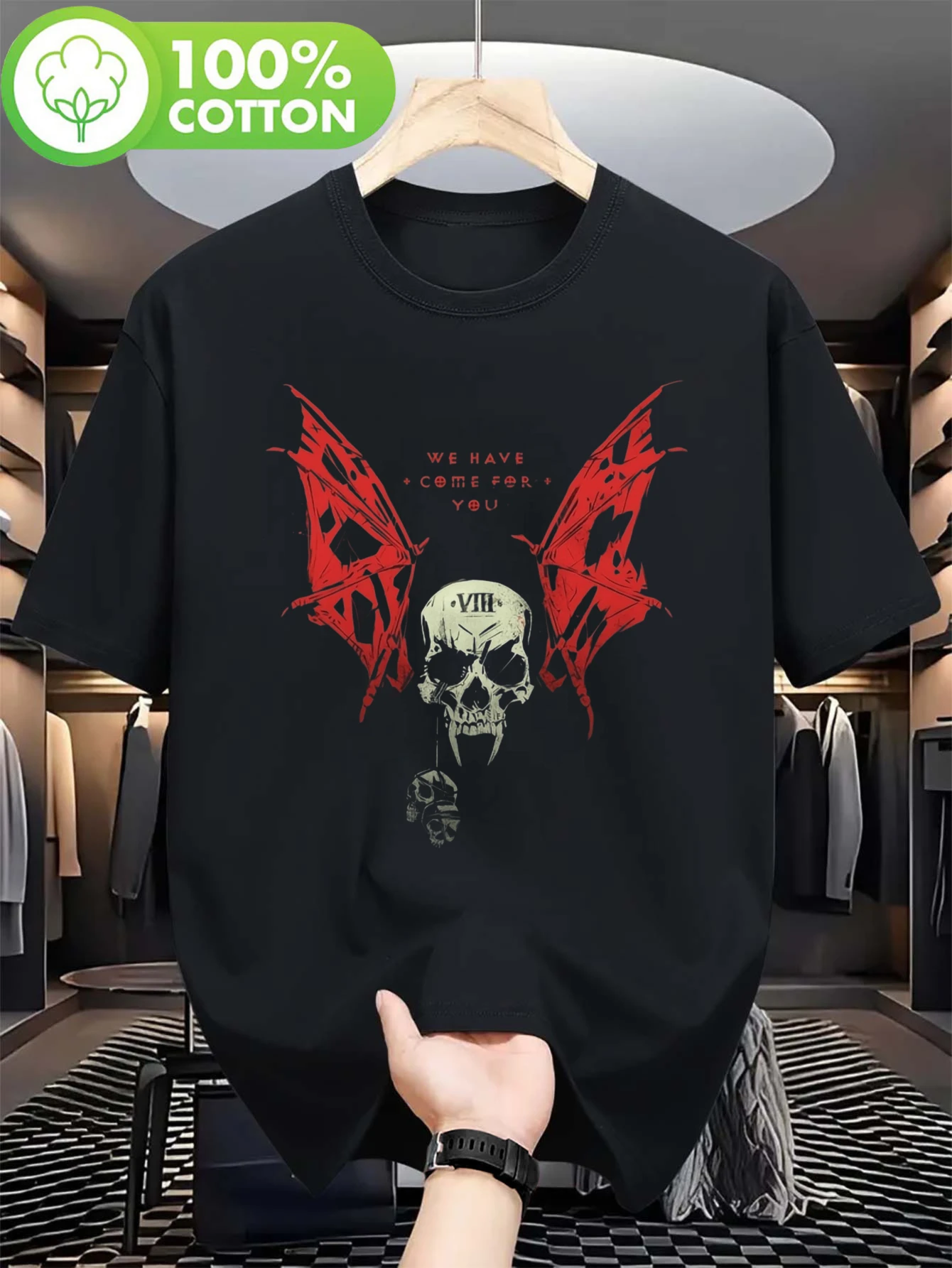 Herr der 40000 Nächte, wir sind bei Ihnen! T-Shirt im Gothic-Stil mit Rundhalsausschnitt, lässig, kurzärmelig, für Brettspieler