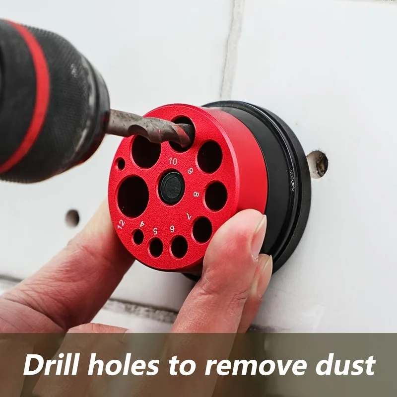 Red Dust Extractor Attachment for Impact Drills - Removes Dust and Debris During Drilling,Ideal for Construction and DIY Project