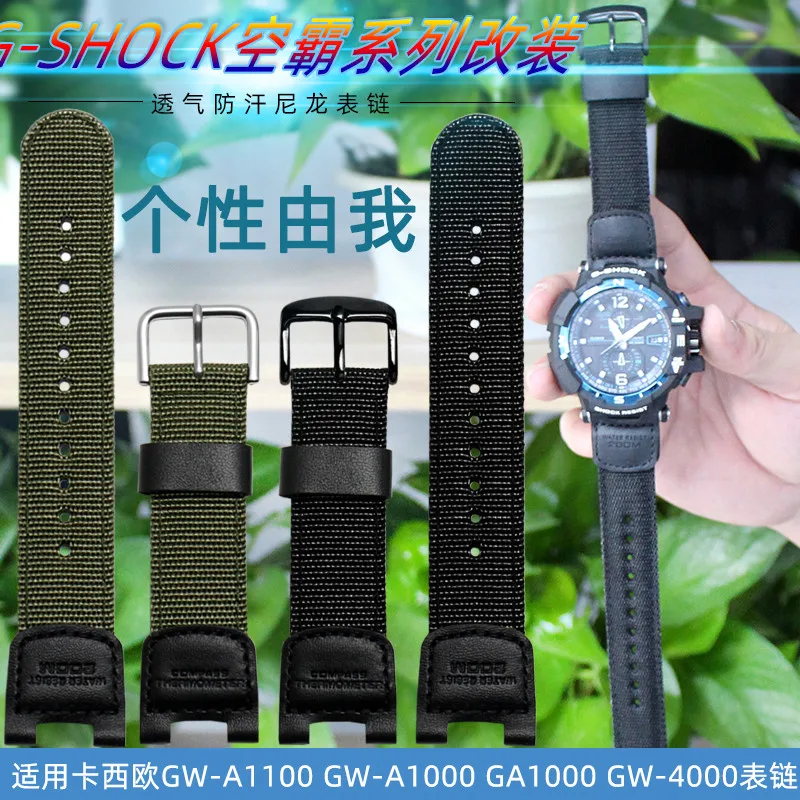 Per Cinturino Orologio Casio G-Shock Gw-A1100 1000 Gw-4000 Ga-1000 Modifica Cinturino In Nylon 24Mm