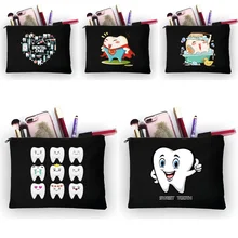 

Cosmetic Storage Bag Women Bridesmaid Makeup Organizer Bag Teeth Pattern Bride Gifts Toiletries Bag Child Pencil Case