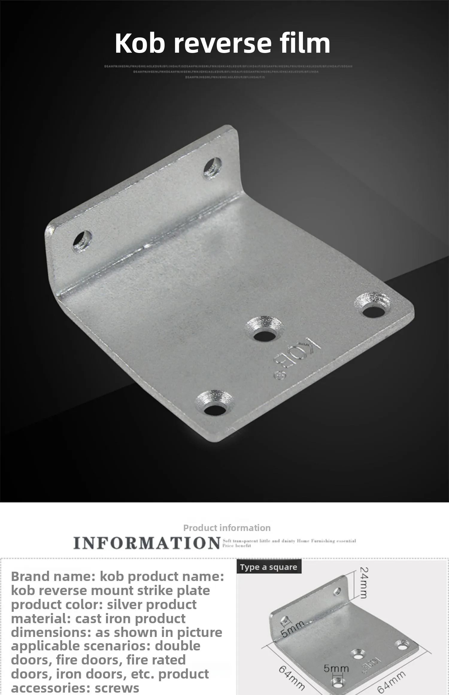 fire door closer special accessories parallel piece reverse, door closer square