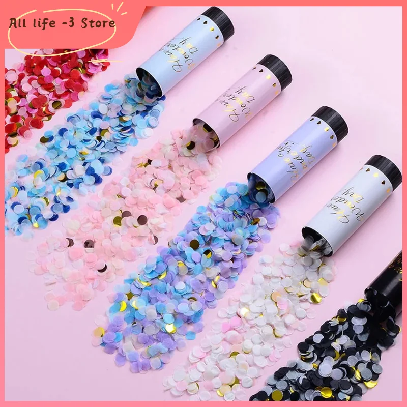 Festive Confetti Cannon Air Compressed Poppers Bridal Wedding Confetti Tube Birthday Party Christmas Decor Supplies party decorations christmas decorations paper confetti