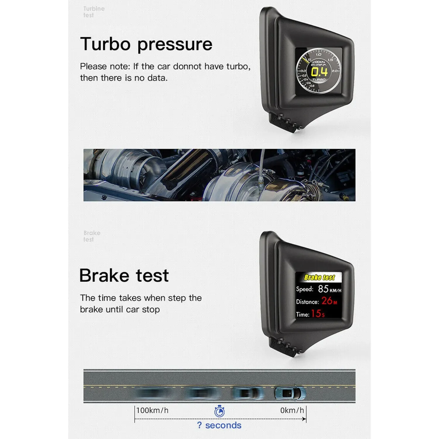 AP-1 ڵ HUD  ÷ ӵ , 跮 ӵ,  , 270  ȸ, OBD + GPS / OBD  ۵ ý