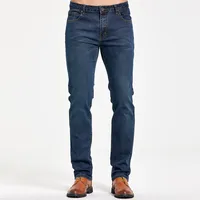 Men's Classic Slim Fit Straight Jeans Casual Stretch Denim Pants Fashion Blue Trousers 1