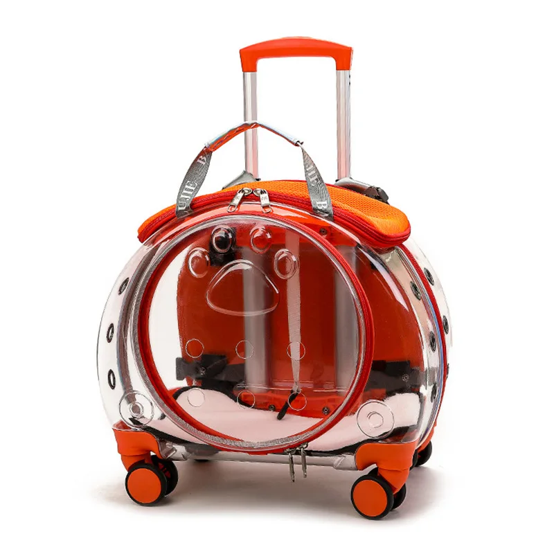 thumbnail image 1 of Transportín transparente para mascotas MiMu con ruedas: carrito para perros o gatos pequeños para viajes con mascotas: mochila alternativa para gatos, 1 of 5