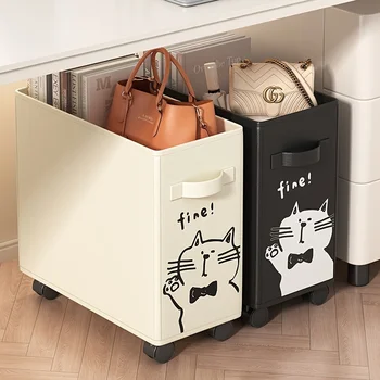Carrello Portaoggetti Pieghevole Sotto Scrivania, Organizzatore Mobile per Documenti, Soluzione Salvaspazio per Forniture da Ufficio e Libri