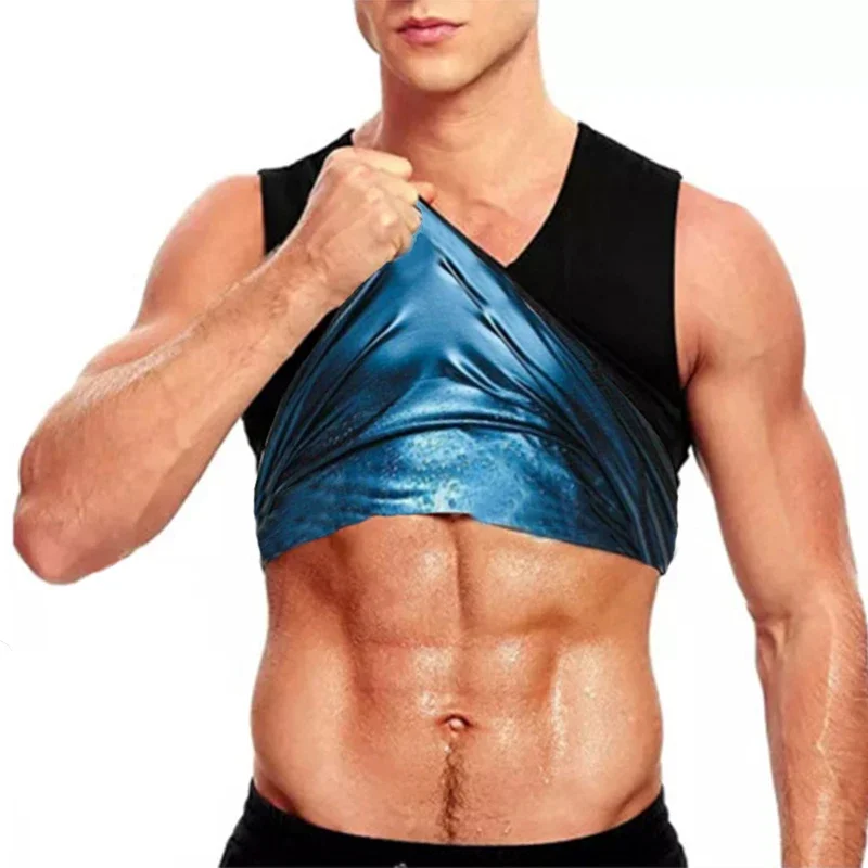 CXZD Men Sweat Sauna Vest Body Shaper Waist Trainer Weight Loss Slimming Heat Trapping Tops Shapewear Shirts Fat Burning Corset
