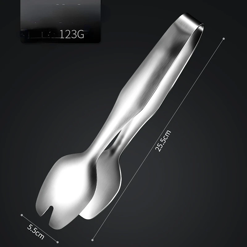 Stainless steel food tongs kitchen utensils buffet cooking tools heat-proof bread clip pastry cutlery