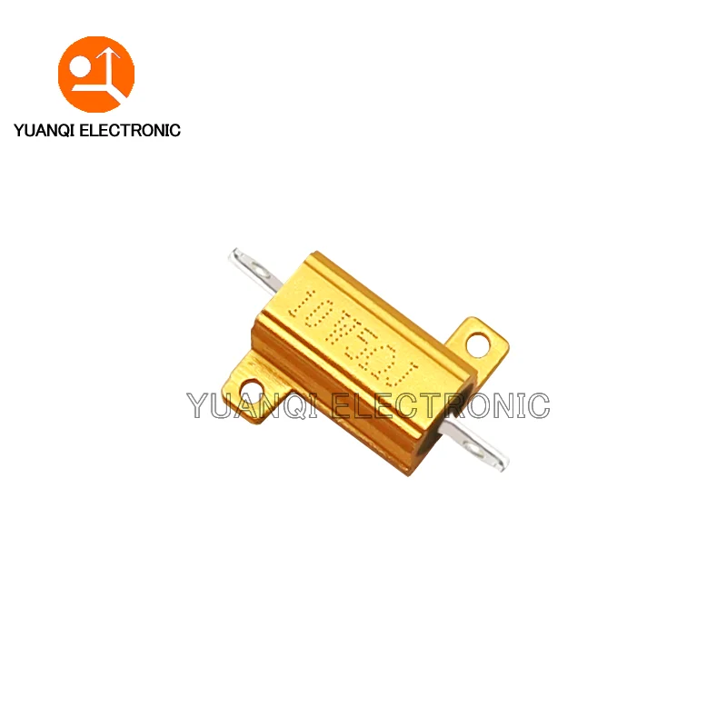 Wirewound Resistor Metal Wirewound Resistor 1PC 10W RX24 Aluminum Power Metal Shell Case Wirewound Resistor 0.1-30K 0.22R 1R 2R 3R 5R 6R 8R 10R 25R 100R 500R 1K 10K ohm