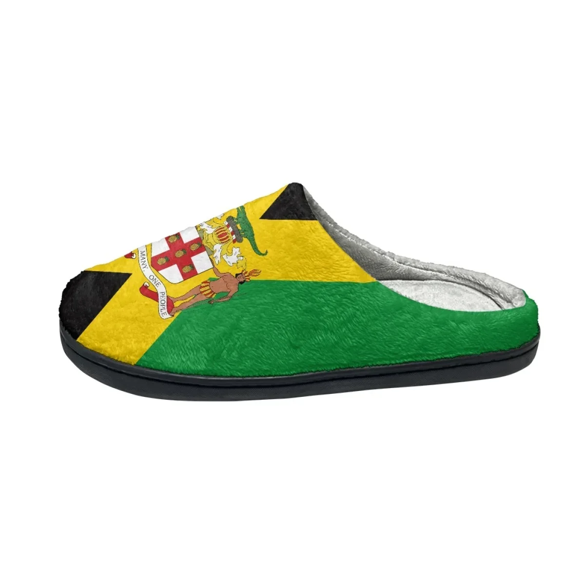 Jamaican Flag Print Casual Men's Slippers Comfortable Women's Home Flat Cotton Slippers Autumn Winter Warm Couple Home Footwear