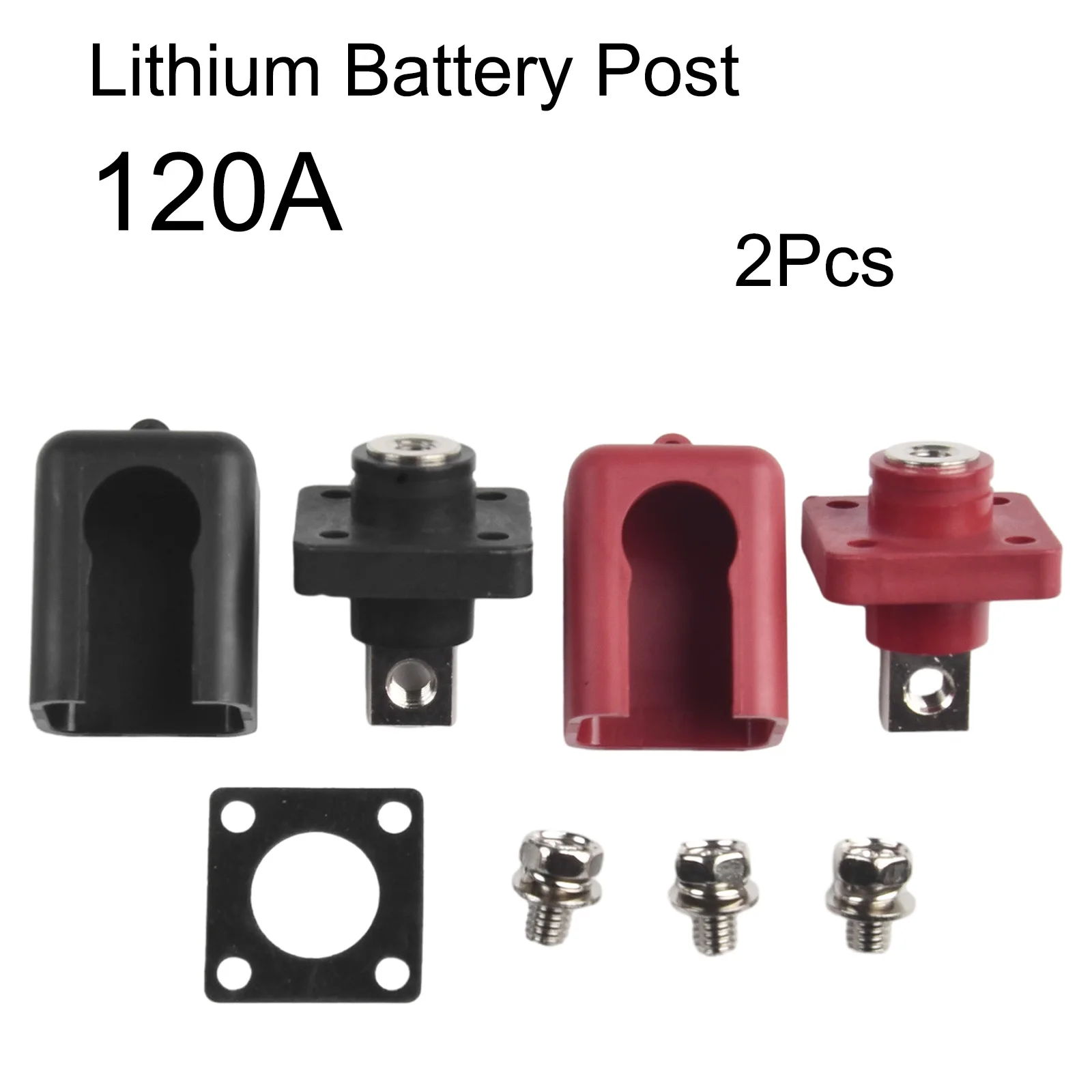 2Pcs 120A All-Copper Lithium Battery Terminal Connector Energy Storage Terminal Lithium Battery Cable Adaptor Connectors