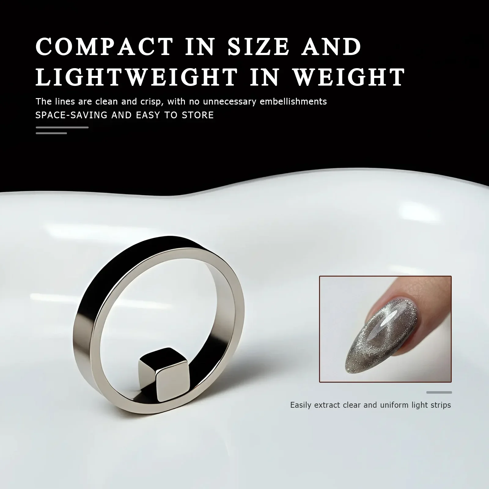 라운드 캣츠아이 네일 마그넷, 블랙홀 할로우 캣츠아이 마그넷, 링 마그네틱 젤 폴리싱 네일 도구