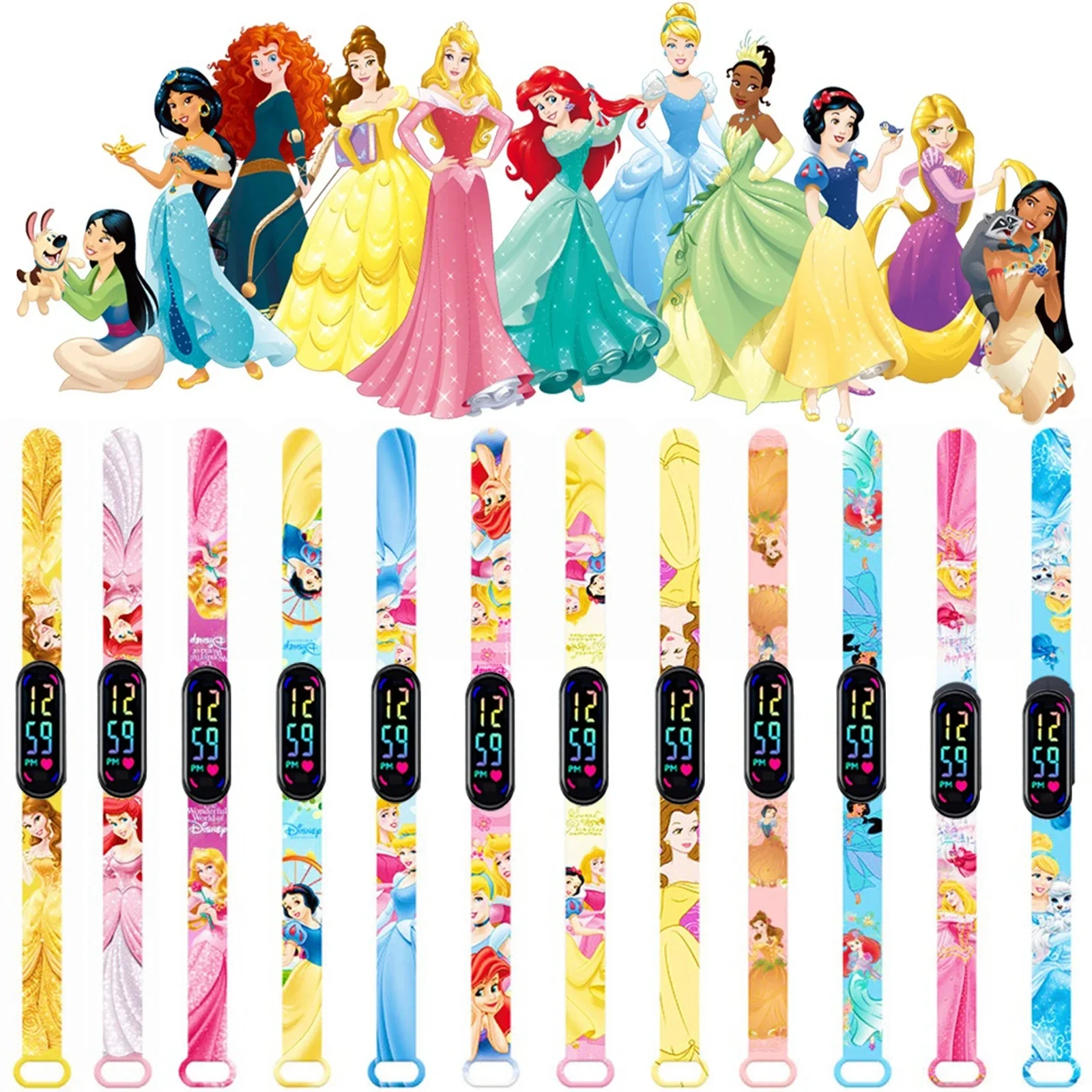 Kids' Digital Watches Outdoor sports Wrist band Cartoon Printing LED Touch Waterproof Electronic Kids Watchs Birthday Gifts Toys