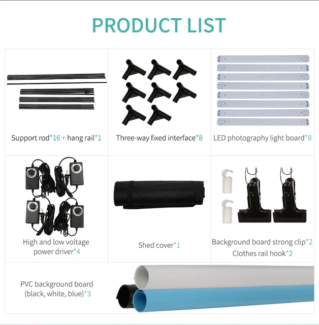 Scatola Luminosa 100x100cm Per Foto - LED Dimmabile Con 3 Sfondi (Bianco, Nero, Blu) - Foto 6