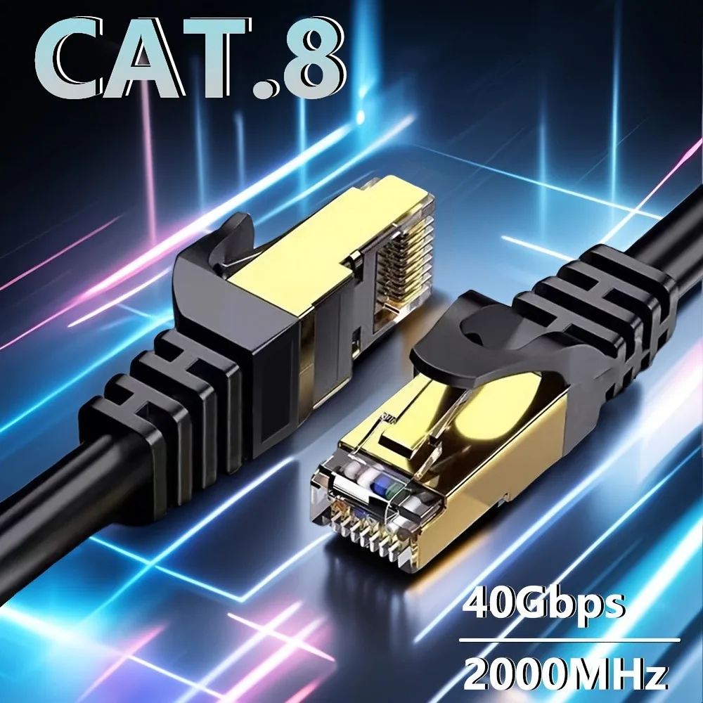 0.5/1/2/3/5/10/15/20/30M CAT8 이더넷 케이블 40Gbps 플랫 나일론 브레이드 네트워크 랜 코드(PC 모뎀 노트북 PS 5용)