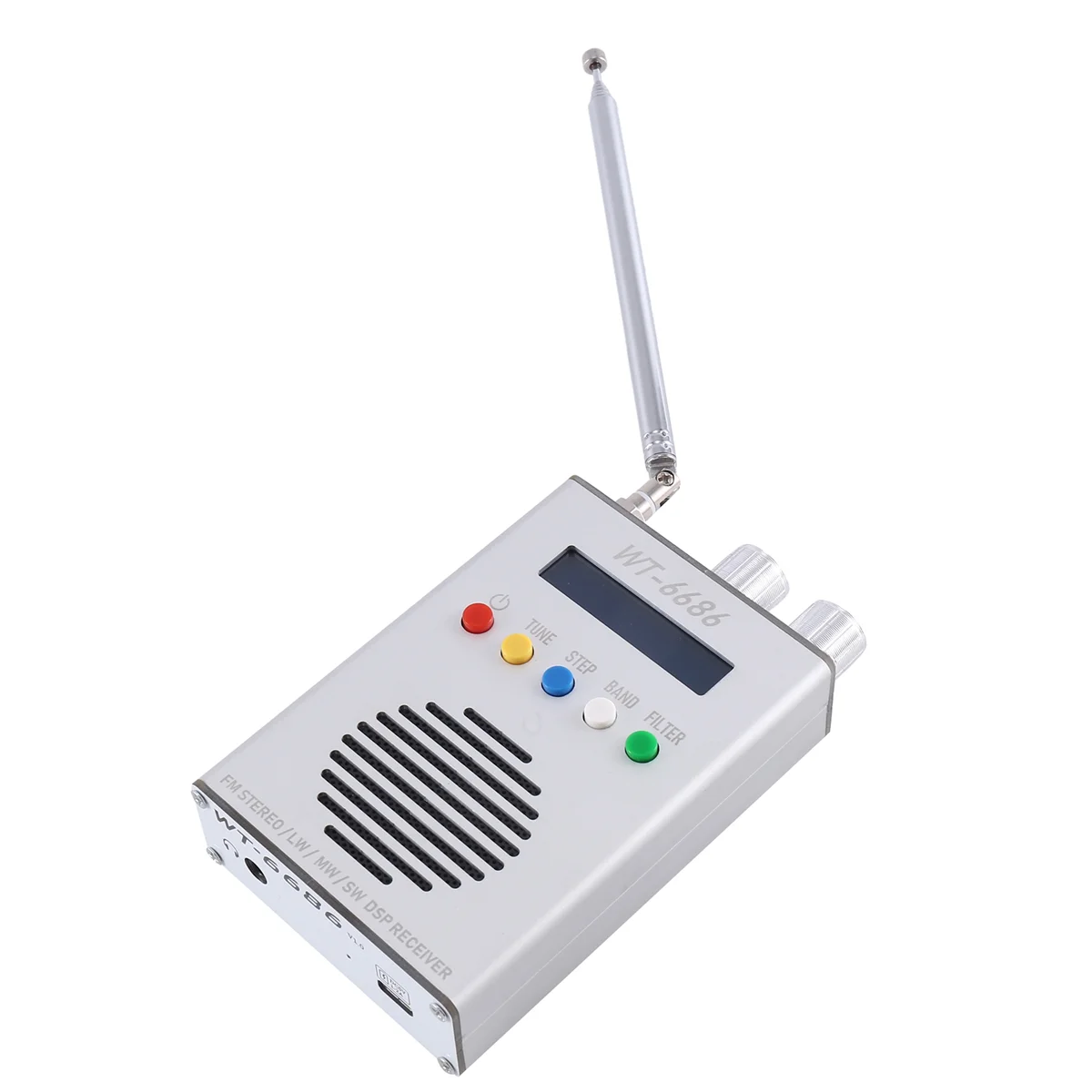 

TEF6686 Полнодиапазонный FM/MW/короткая волна HF/LW радиоприемник + ЖК + аккумулятор 1800 мАч + металлическая строка + динамик + антенна