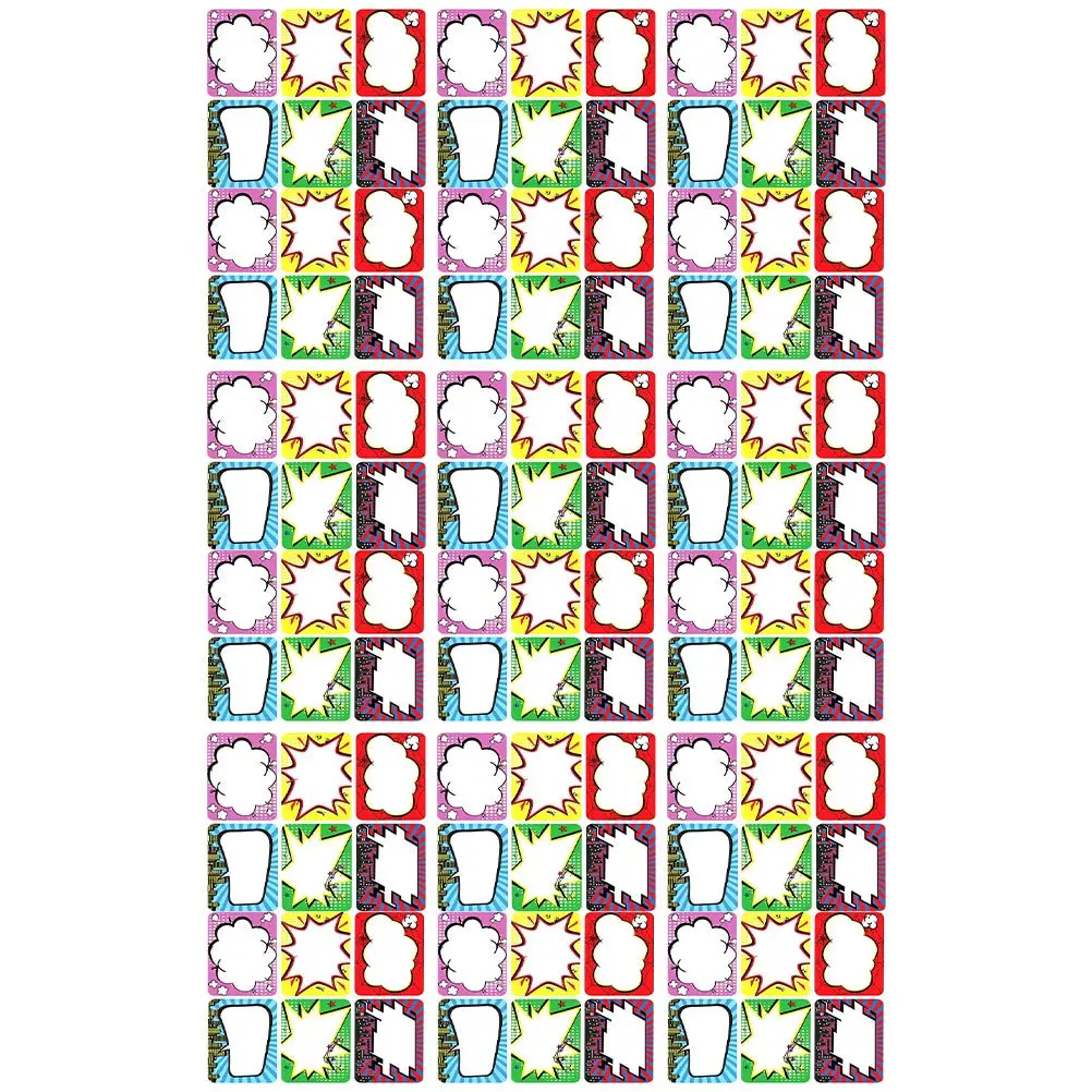 10장 이름표 스티커, 다채로운 색상의 자가 접착식, 쉽게 떼어낼 수 있는 스티커 라벨, 학교, 사무실, 학생 선물용 빈 버스트 표지판