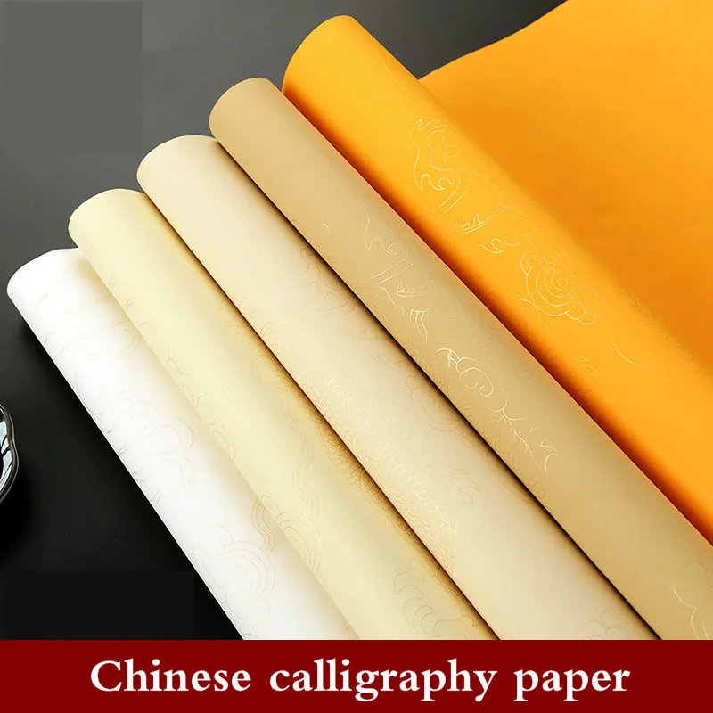 50pcs-pastel-half-ripe-rice-paper-chinese-calligraphy-brush-papier-flower-dragon-parttern-xuan-paper-papel-de-arroz-decoupage