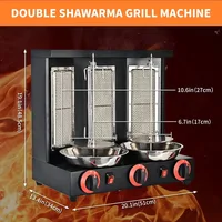 Shawarma Machine Commercial, Automatic Shawarma Machine Propane Vertical Broiler with 3 Burners,Free Meat Catch Pan 2