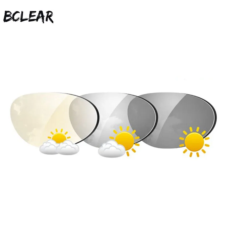 BCLEAR1.61 Aspheric Prescription Photochromic Lenses Sunglass Lens Single Vision Outdoor Chameleon Gray Brown Myopia Astigmatism