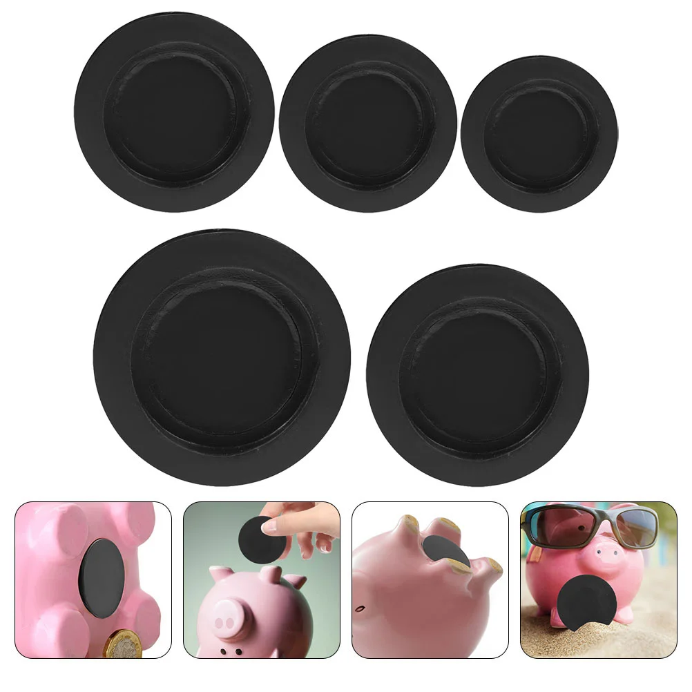 5 Pcs Round Plugs Rubber Stoppers For Bank Money Boxes Replacement Supplies Bottom Covers Figurine Seals Safe Reusable Long Use 6
