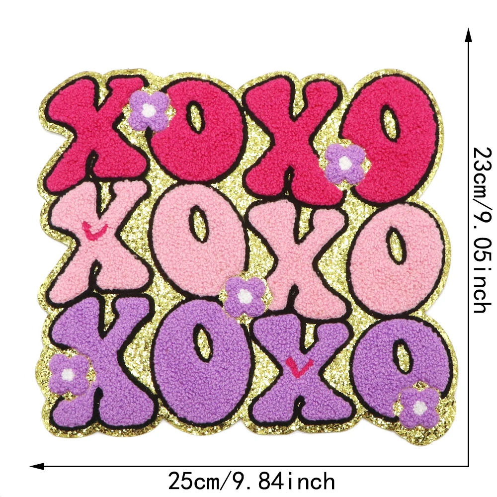 1PC Be Mine Herz Liebe Eisen auf bestickt Patch DIY Reparatur Chenille Patch Valentinstag Geschenke für Paare Kleidung Rucksack – Detail 4