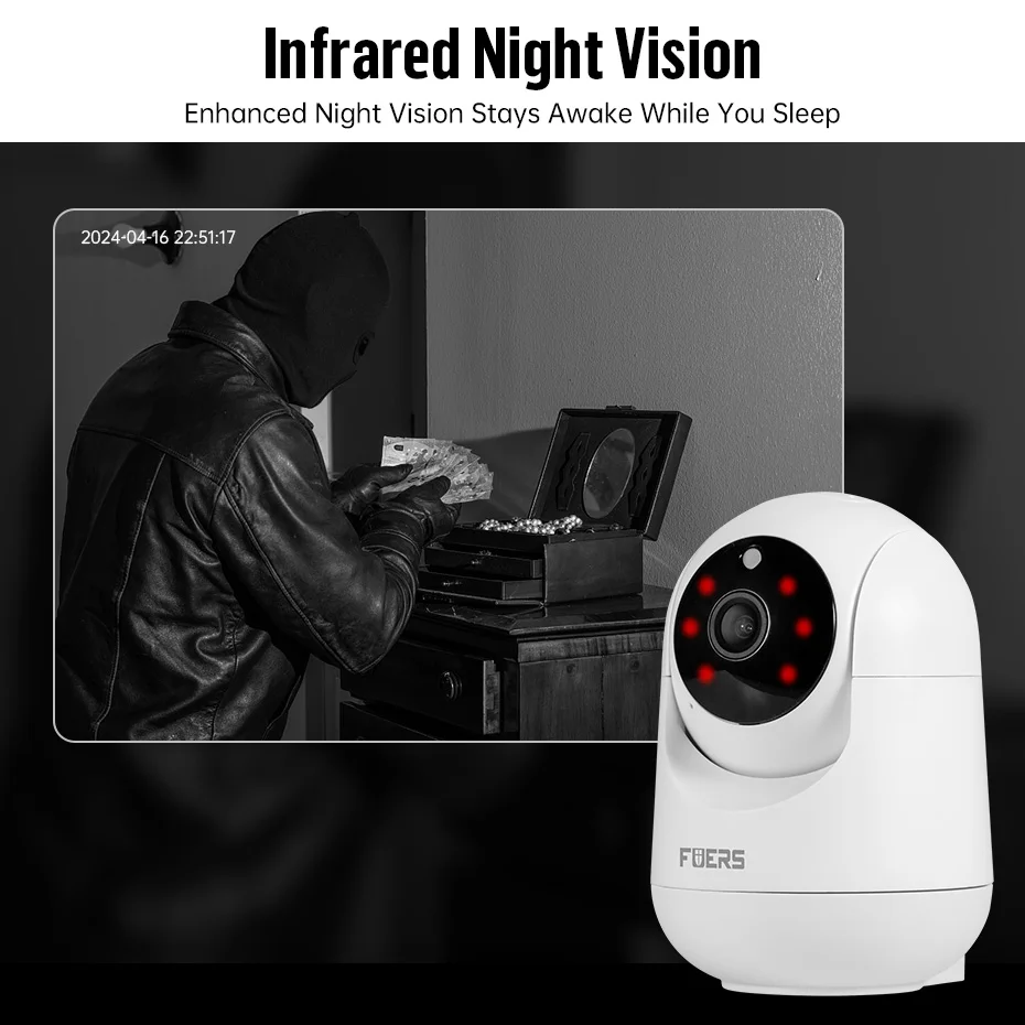 8MP 4K Indoor WiFi IP Camera Tuya Smart Home Wireless Surveillance Cam Night Vis