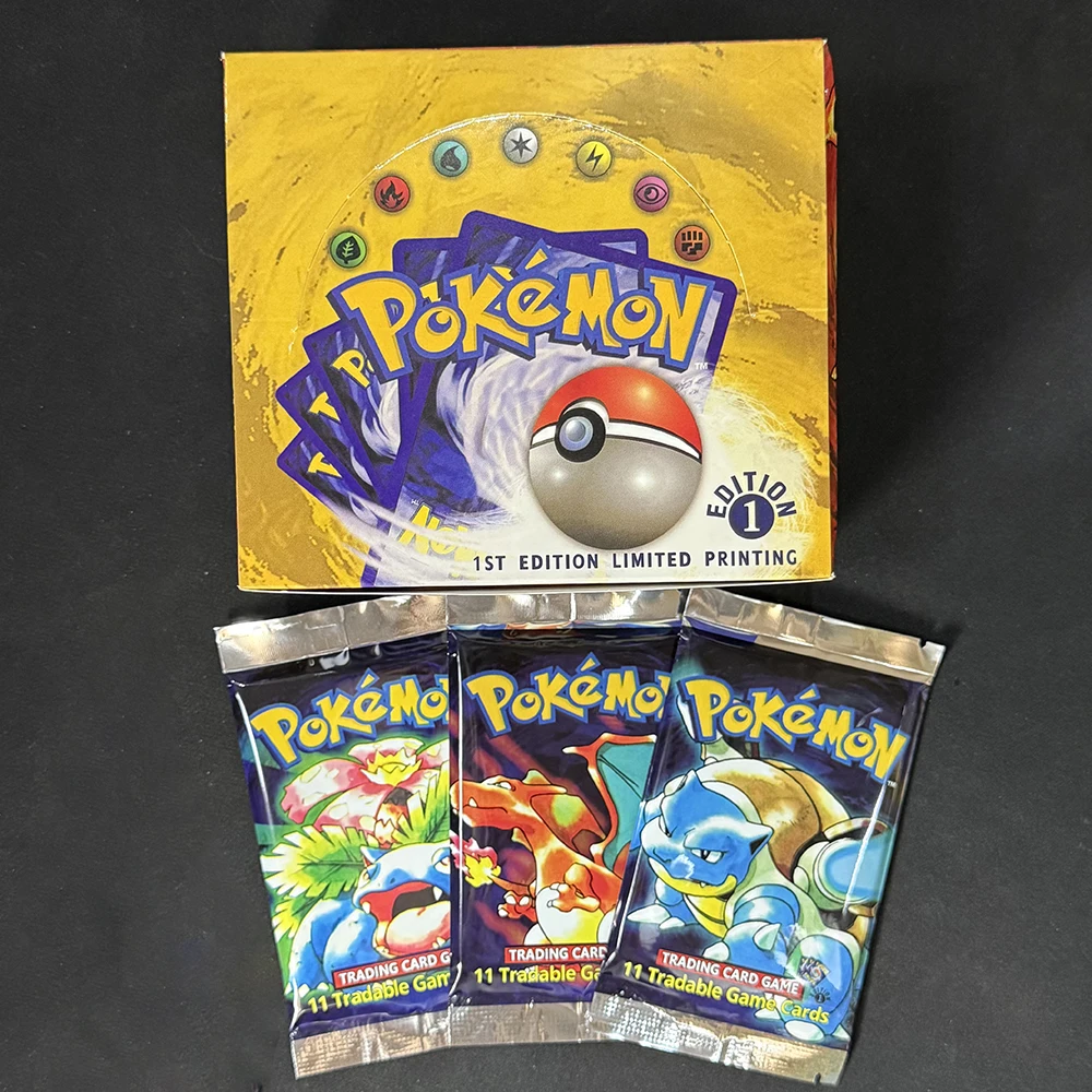 Pokemon 1st Edition Box 36 Booster Packs Base Set Board Games Whole Set DIY PTCG Collection Cards