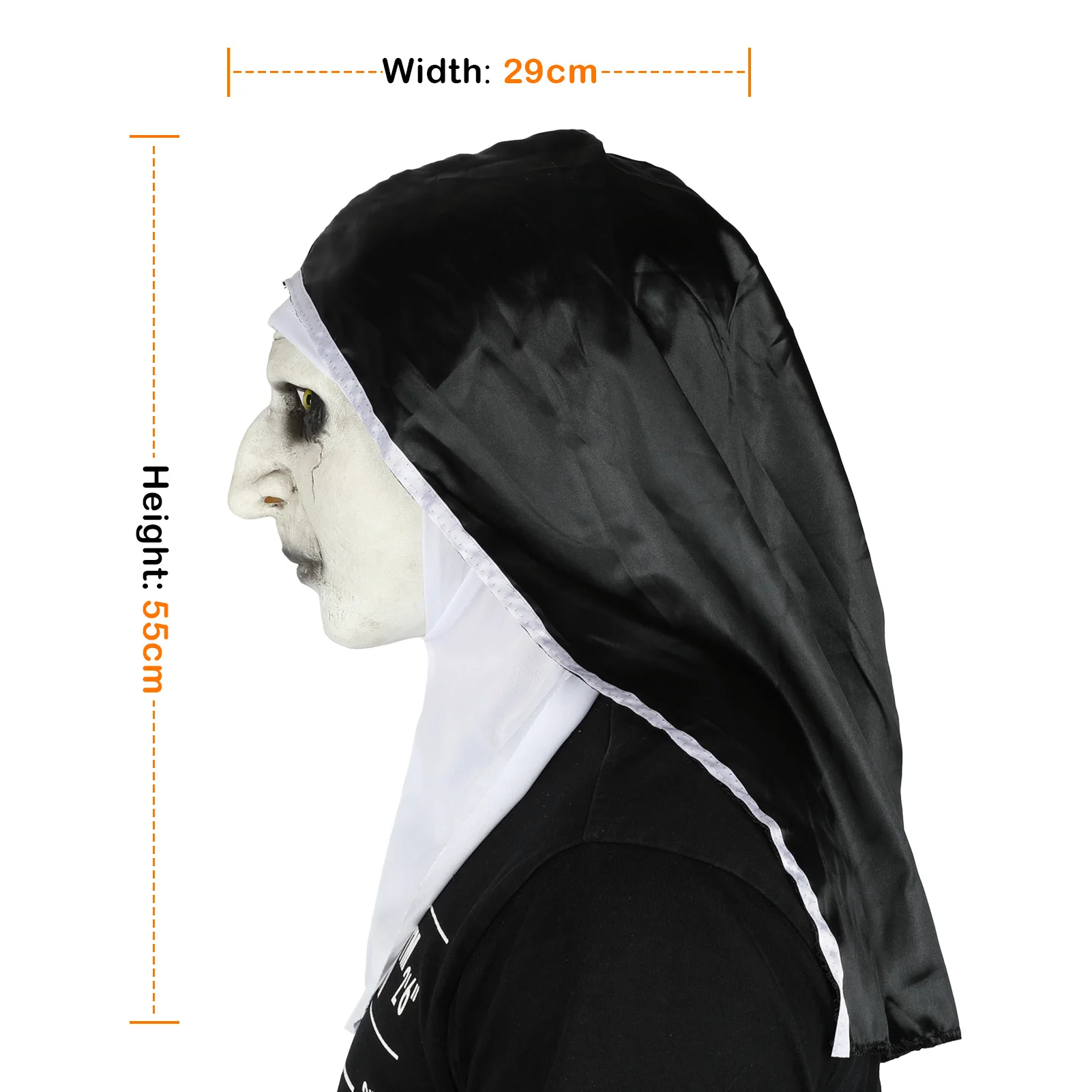 Ghost Nun Mask Cosplay Horror movie The Conjuring Latex Full Face Helmet Halloween Masquerade Party Scary Headwear Prop halloween masks