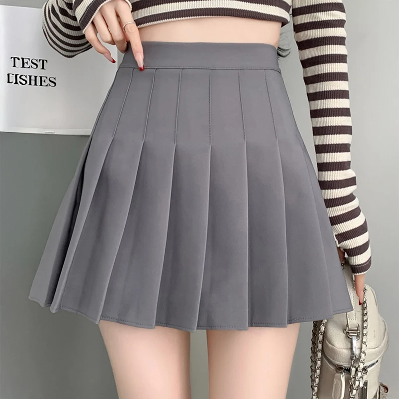 Pleated Tennis Skirt Pink High Waist Box Pleat Mini Skirt Women Miniskirt Teen-Girl Spring Summer Schoolgirl Preppy Outfit