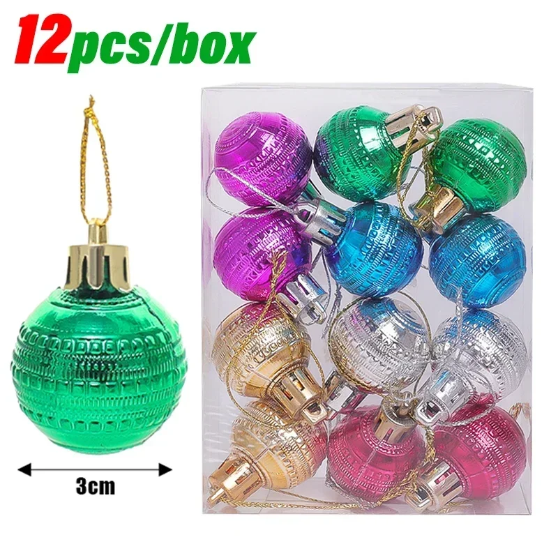 thumbnail image 1 of 12-120PCS Mini Christmas Balls Set Xmas Tree Hanging Ball Pendants Colorful Ball Christmas New Year Party Ornaments Home Decor, 1 of 5