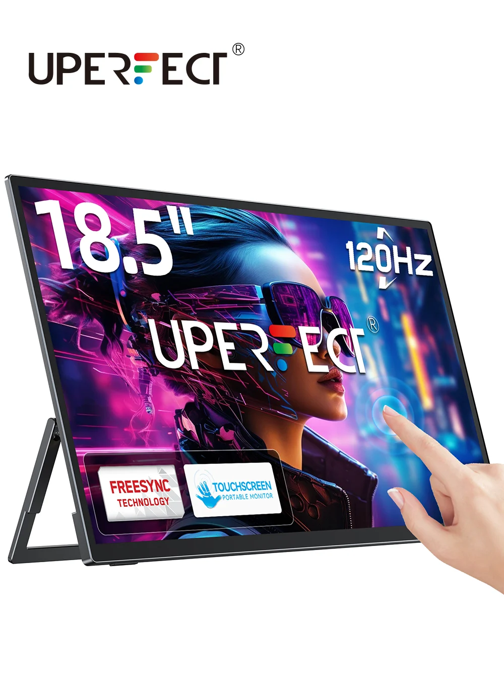 GeeekPi 18,5 inch draagbare monitor, 1920 x 1080 IPS touchscreen, 120 Hz, 1080p touch-display met HDMI USB-C, ingebouwde luidsprekers, standaard VESA voor Xbox PS4/5, laptop, Mac, PC GeeekPi 18,5 inch draagbare monitor, 1920 x 1080 IPS touchscreen, 120 Hz, 1080p touch-display met HDMI USB-C, ingebouwde luidsprekers, standaard VESA voor Xbox PS4/5, laptop, Mac, PC