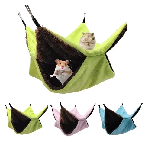 

Winter Warm Double Layer Pet Hammock Hanging Nest for Chinchilla Squirrel Hamster, Soft and Cozy Bed for Small Pets - O23 20