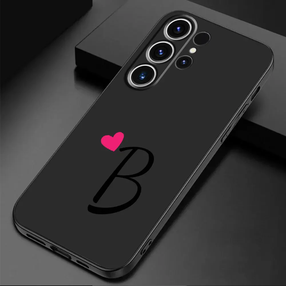 Personalized Love Heart Couples Phone Case with Initial Letter Design
