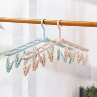 Collapsible Clothes Drying Rack Travel Shirt Socks Hangers with Clips Foldable Pants Clothes Hangers Closet Organizer 1