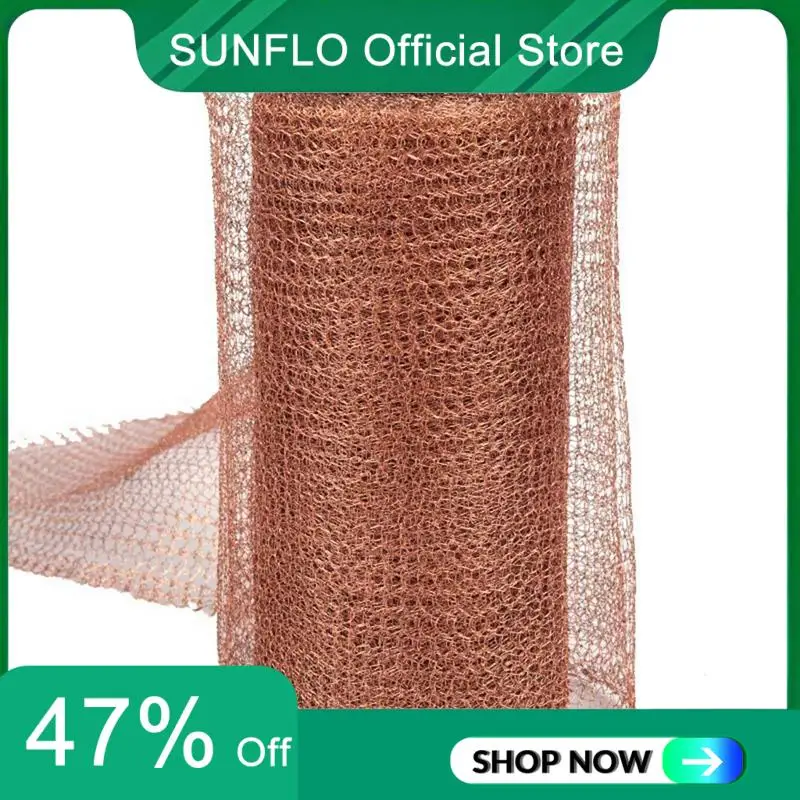 SUNFLO Copper Mesh Rodent Control Kit, 5 Inch X 35Ft Rustproof Copper Wool Blend, DIY Hole Filler, Complete Tool For Mice