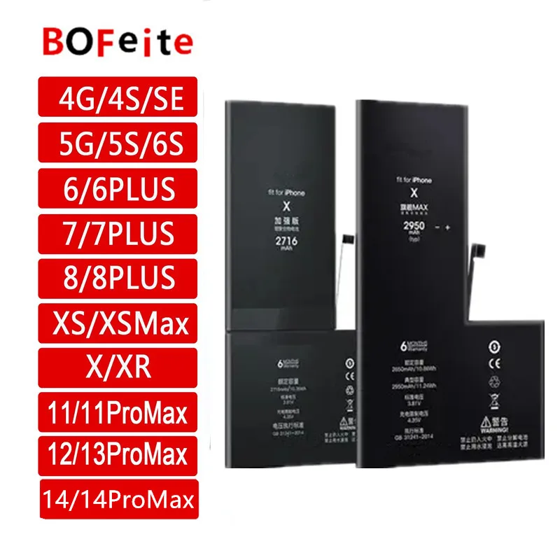 

Original IC Chip Battery For iPhone 5S 6 6S 7 8 Plus X XR XS MAX 11 12pro 13pro max 13mini SE SE2 14plus 14pro max phone Bateri