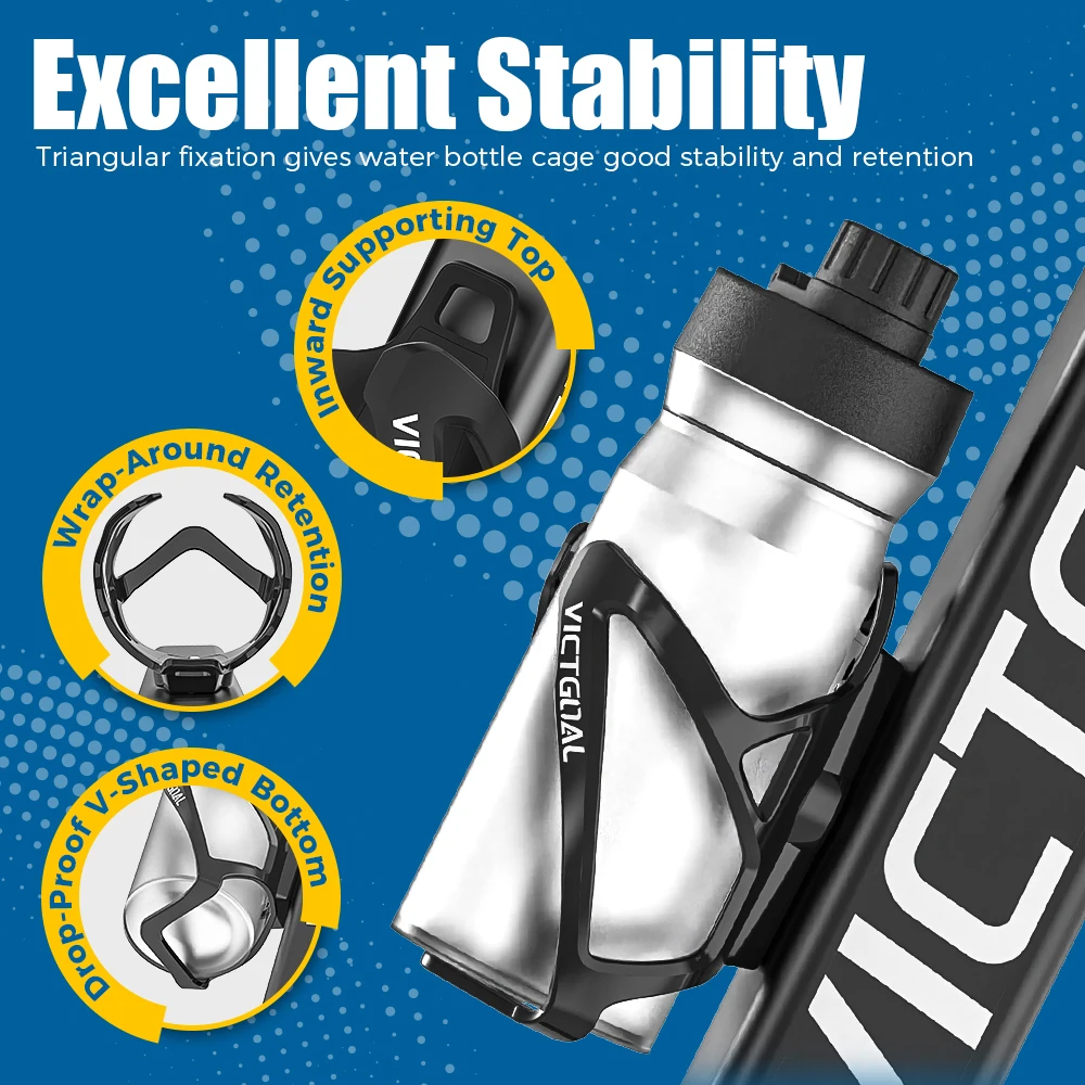 VICTGOAL Bicycle Bottle Cages with AirTag Hider MTB Road Bicycle Water Bottle Holder Cycling Bracket Accessories