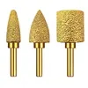 6mm Shank Vacuum Brazed Diamond Burr Head Grinding Rotary File For Stone Grey Cast Iron Ductile Iron Steel