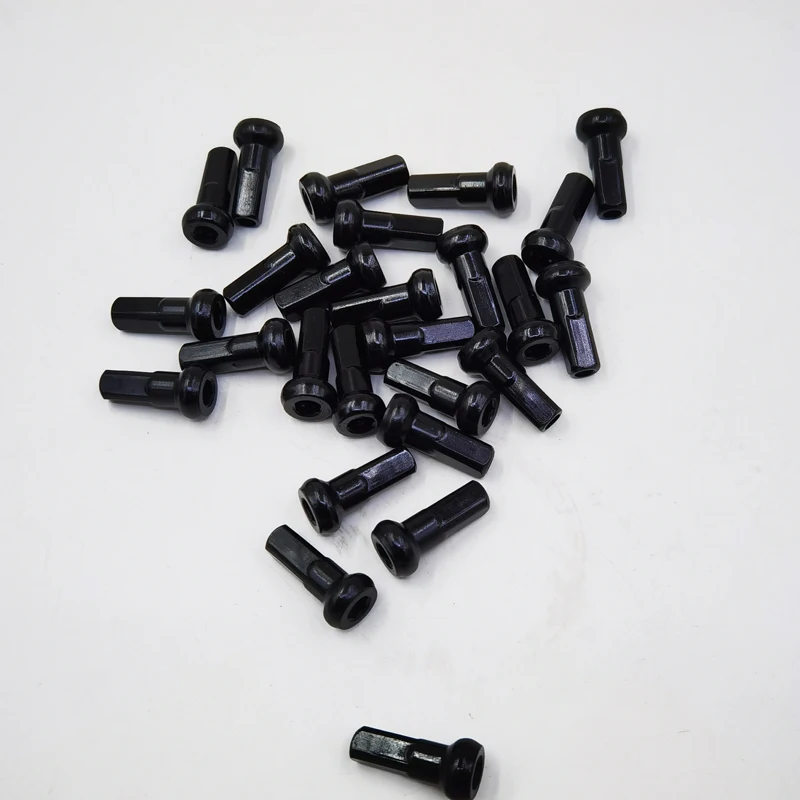Length 24mm T7075 Aluminum Alloy Material 9 Gauge Spoke Nipples Suit for Diameter 3.4-3.5mm Spokes 12Pcs A Lot Bike Nipples