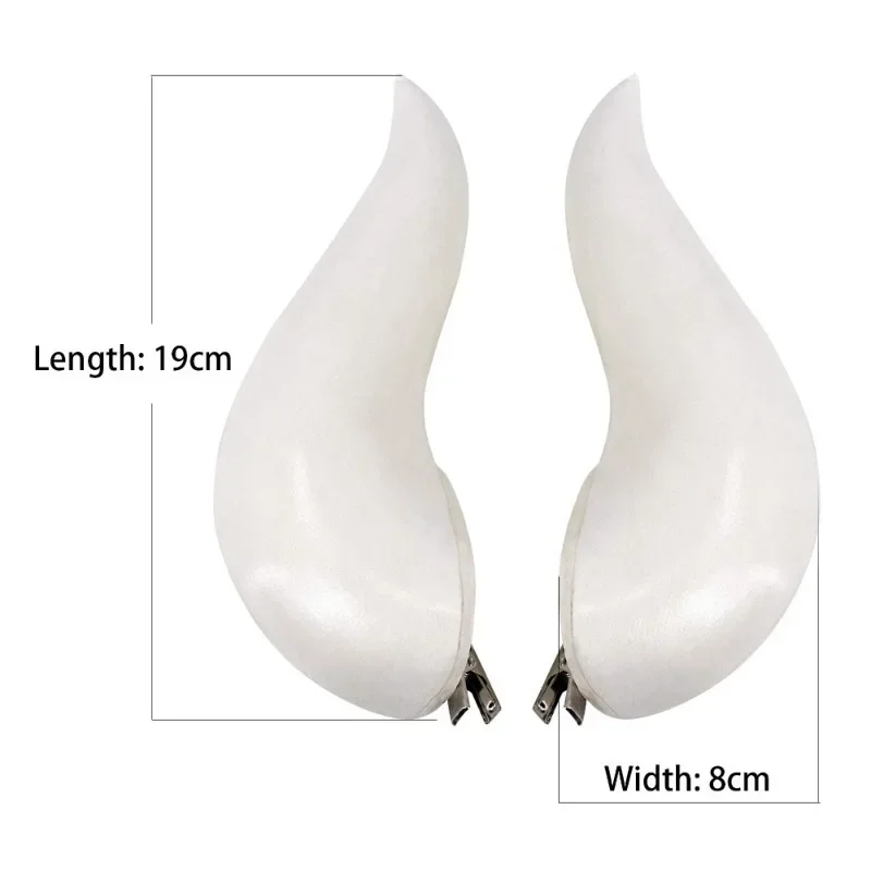 Big White Horns with Clips Bowsette Costume Props Gothic Lolita Accessories Role Play Fancy Dress Anime Cosplay Accessories