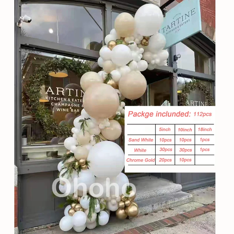 112pcs Beige Gold