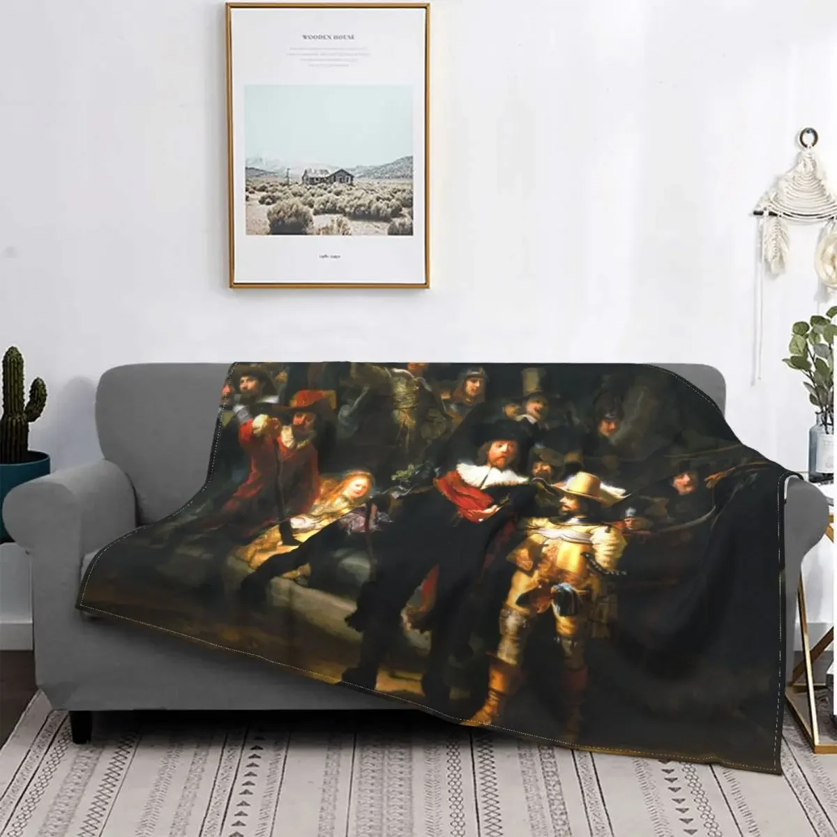 

Fleece The Night Watch By Rembrandt Van Rijn Throw Blanket Warm Flannel Dutch Artist Blankets for Bed Travel Couch Quilt