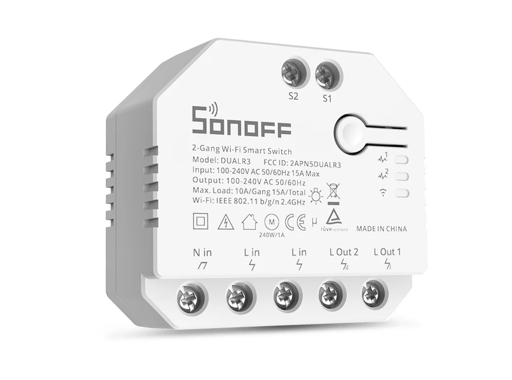 DUAL R3 DUAL R3 Lite 2-Gang Switch WiFi MINI Switch with Power Metering Dual Rel