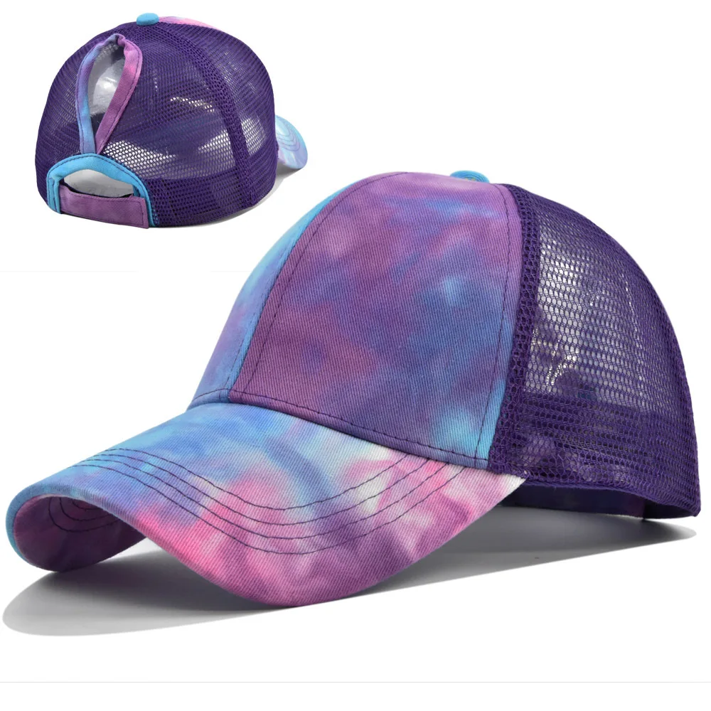 Gorra de béisbol con cola de caballo para mujer, sombrero de malla de verano, estilo Hip-hop, ajustable, sombrero para el sol al aire libre, sombrero para el sol que combina con todo, sombrero de malla