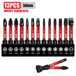 Advanced 13 - Piece Precision Impact Bit Set with Magnetic Anti - Twist Technology (Black)