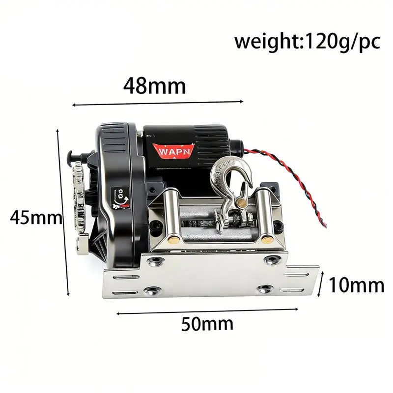Treuil métallique simulation pour RC Crawler 1/10 1/8 - Pièce upgrade