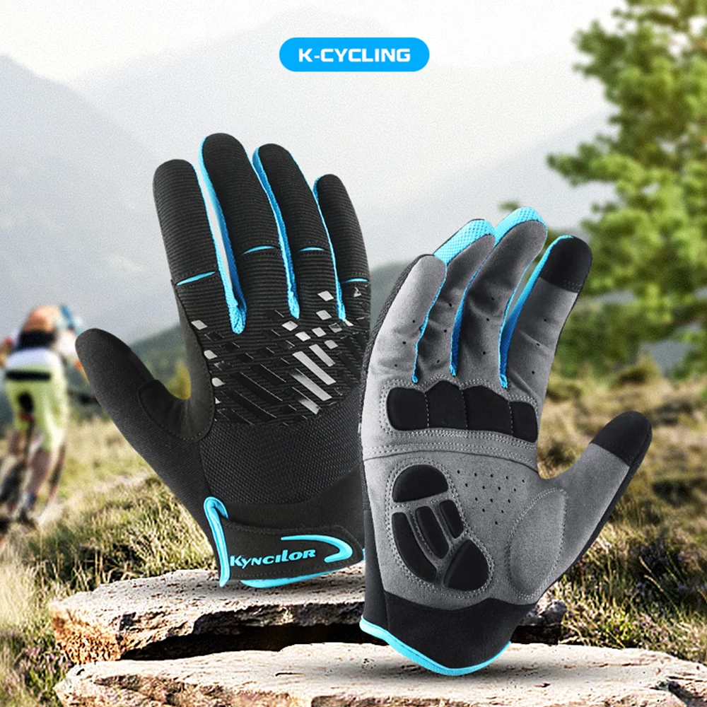 Cycling Anti-slip Full Finger Gloves MTB Bike Bicycle Gloves Pad Men Women Breathable Anti-shock Sports
